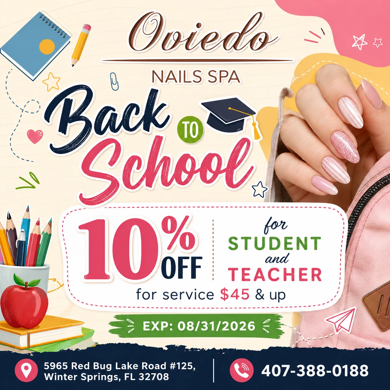 Back to School Special at Oviedo Nails Spa