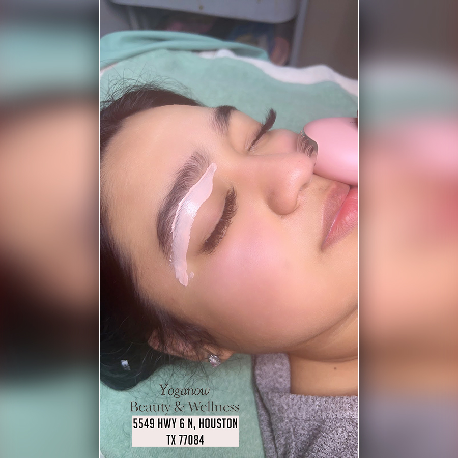 Waxing eyebrows
