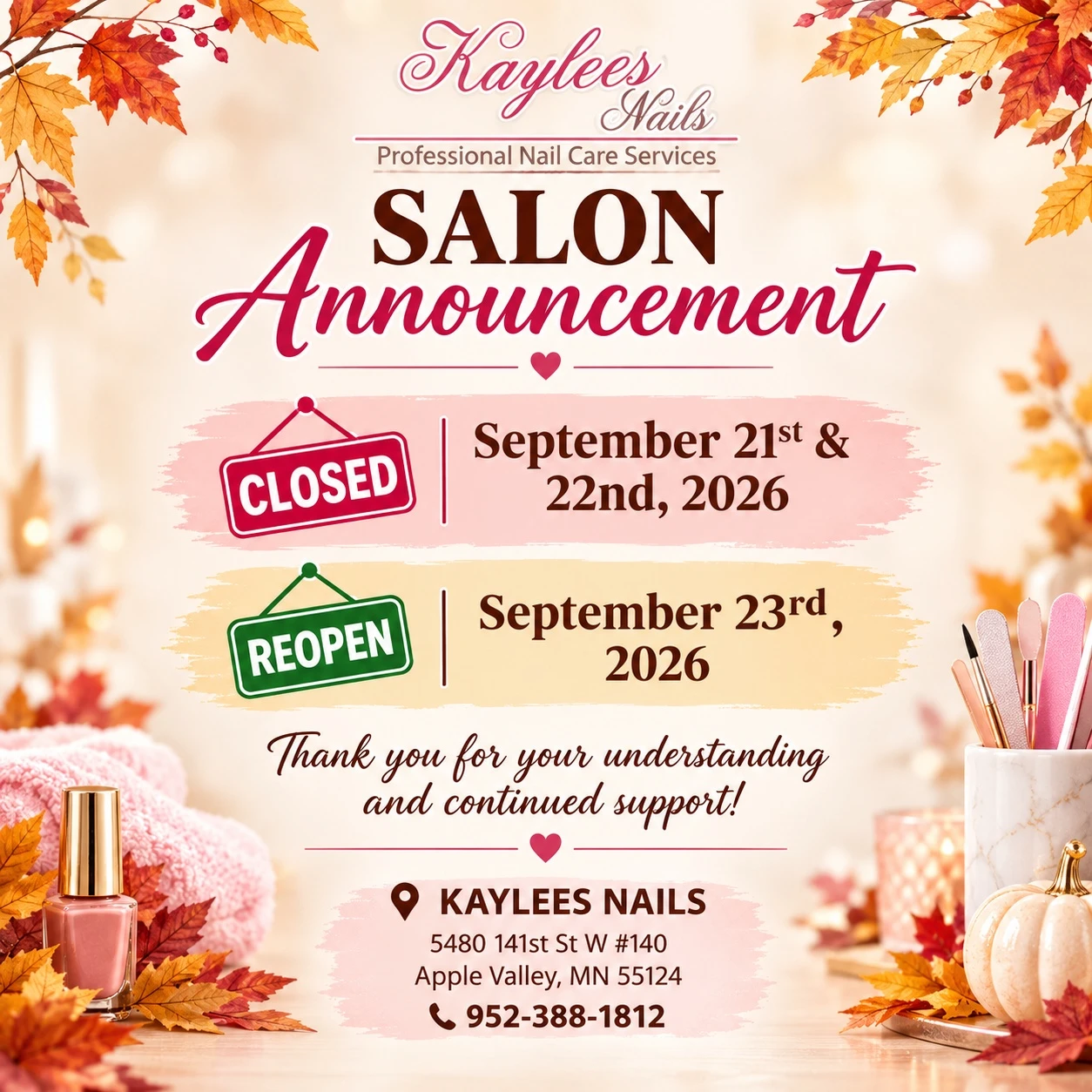 SALON ANNOUNCEMENT