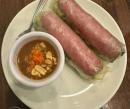 Grilled pork sausage spring rolls