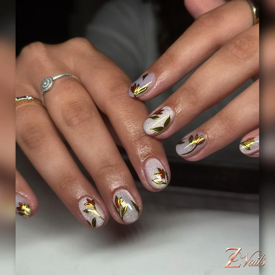 Warm Floral & Gold Accents