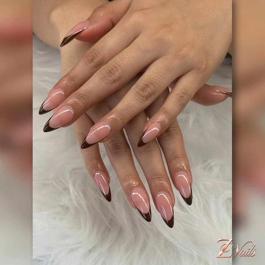 Rich Dark French Tips