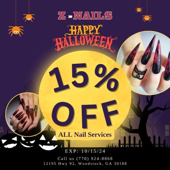 Get Ready for Halloween: Spooktacular Nail Designs and 15% OFF All Services at Z Nails!
