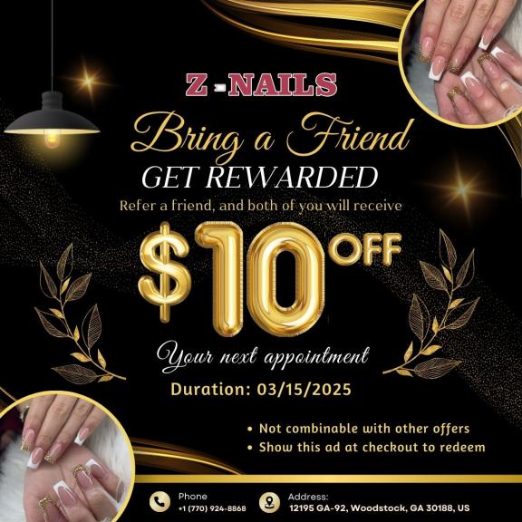 REFER A FRIEND & GET REWARDED | Exp : 03/15/2025