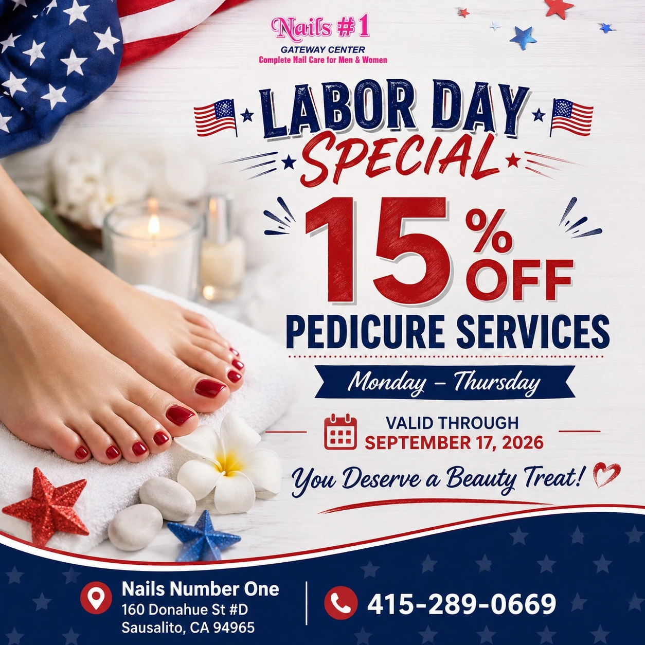 LABOR DAY SPECIAL AT NAILS NUMBER ONE