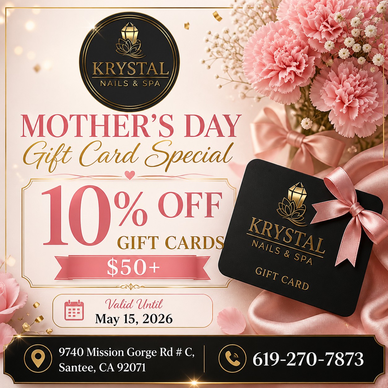 Celebrate Mother’s Day with the perfect gift at Krystal Nails and Spa