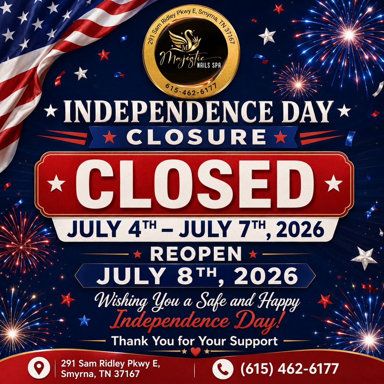 HOLIDAY CLOSURE NOTICE