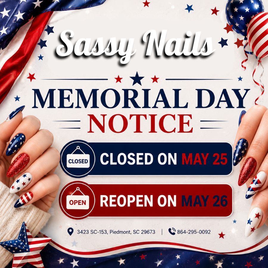 Our salon will be CLOSED on Memorial