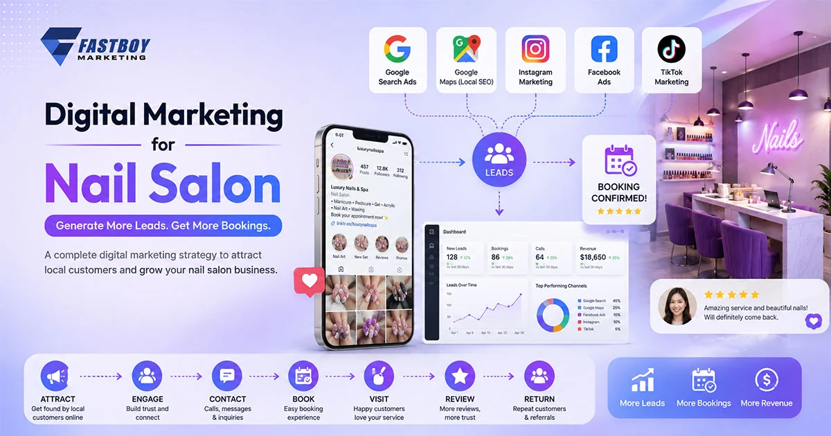 Digital marketing channels for nail salon lead generation