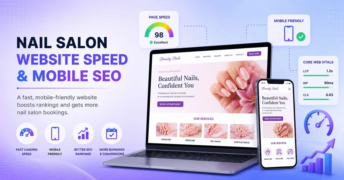 Nail salon website speed and mobile SEO optimization