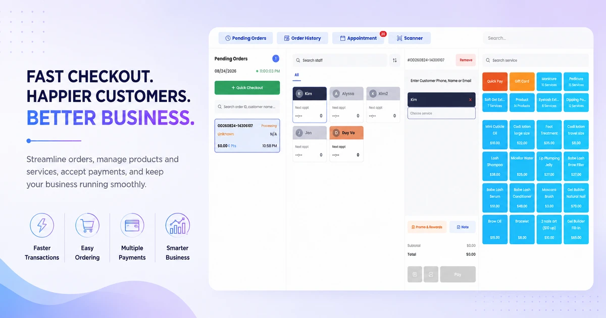 Volt POS fast checkout interface for business transactions