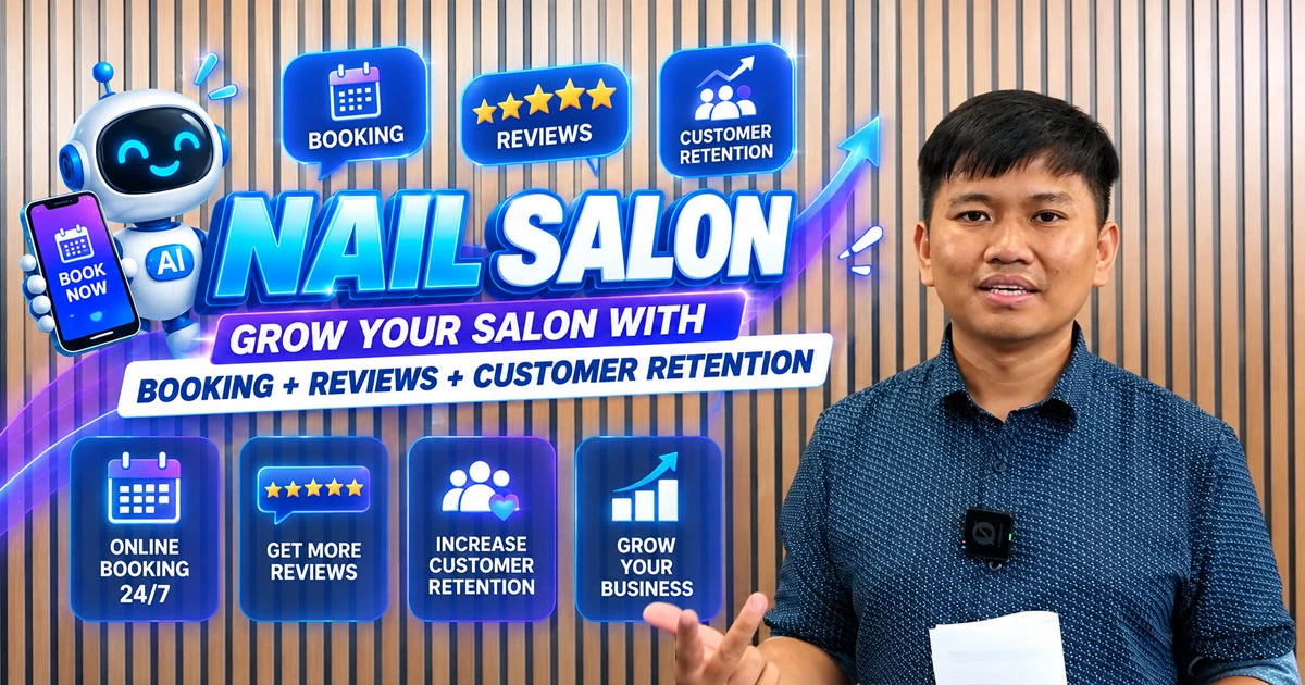 Online booking reviews and AI customer retention for nail salons